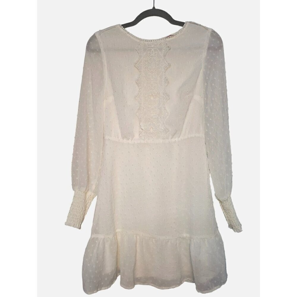 Andree 93763-SP By Unit Long Sleeve Small Women’s White Dress Bridal Graduation